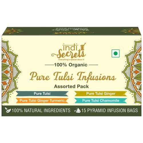 IndiSecrets Assorted Tulsi Infusions With 4 Exotic Flavours, 25.5 g-1.webp